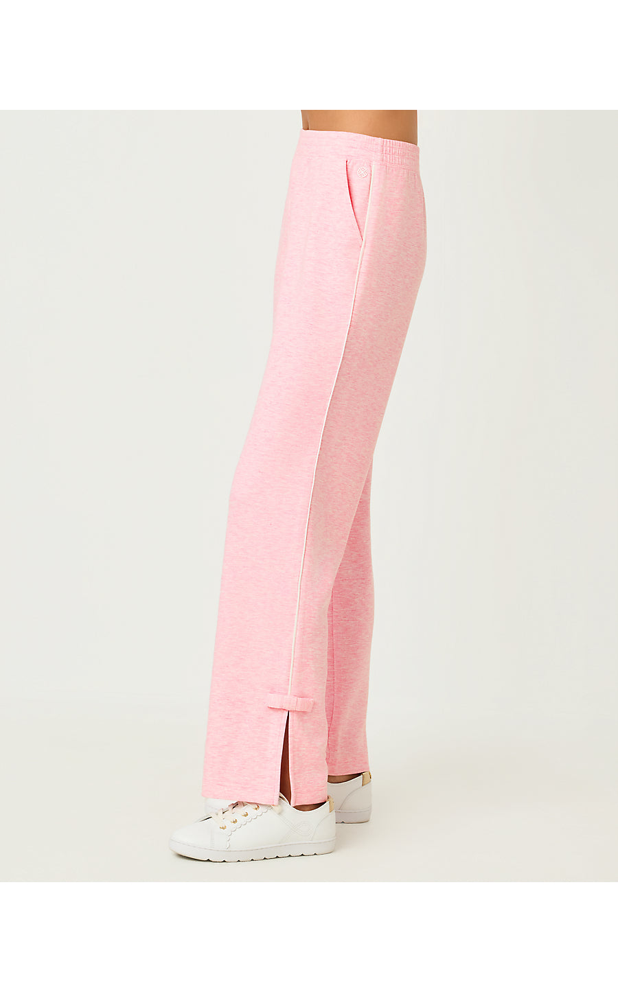 Dylana Bow Track Pant - Heathered Conch Shell Pink