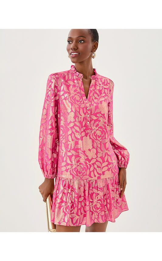 Evaline Dress - Sun Shell Pink - Floral Bloom