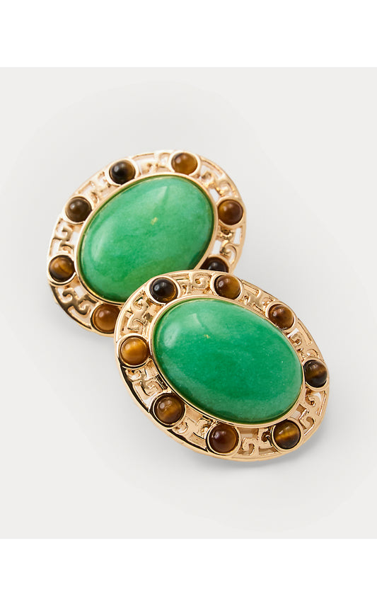 Via Palm Earrings - Chateau Green