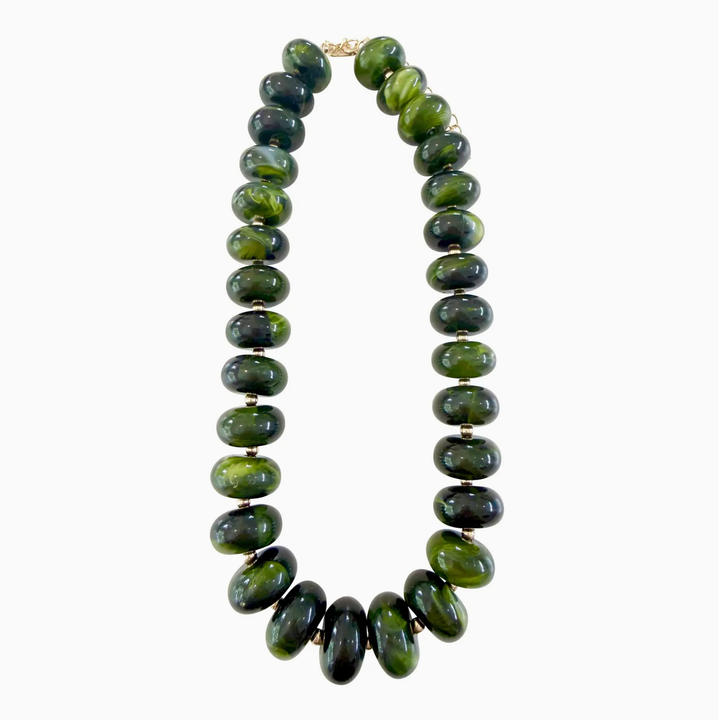 Liberty Chunky Beaded Necklace- Dark Green
