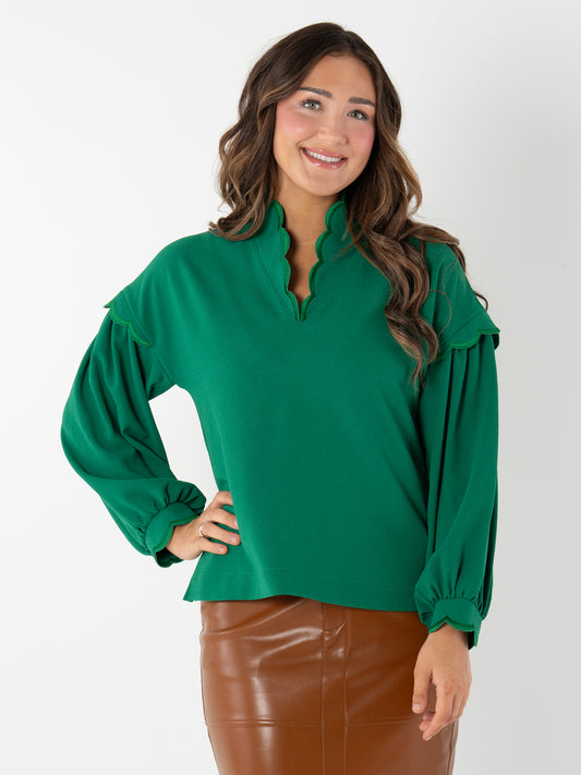 Orchid Top - Green Jacket