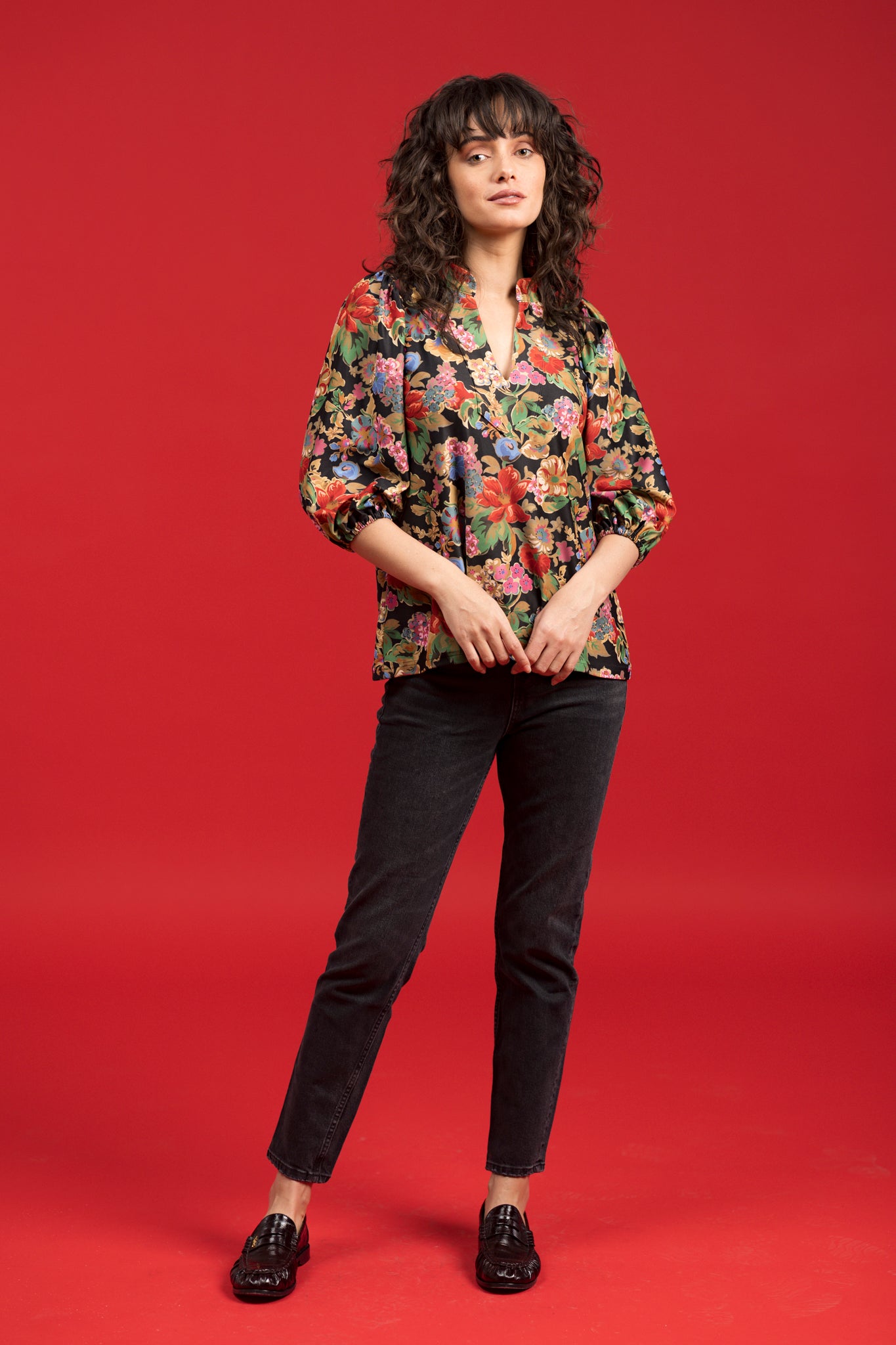 The Eliza Top - Midnight Petals