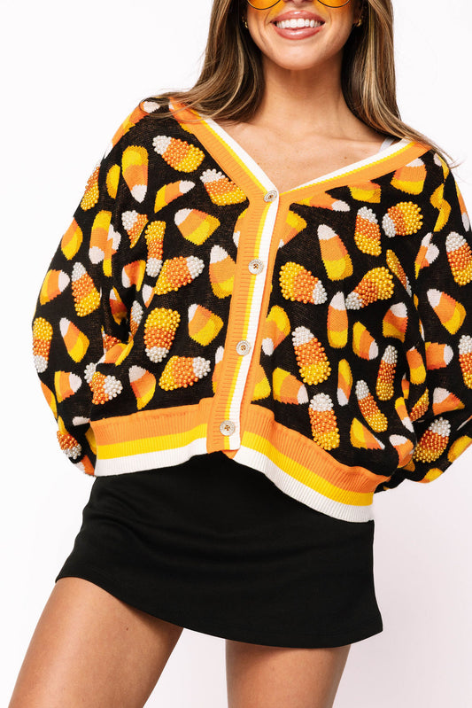 Black Pearl Candy Corn Cardigan